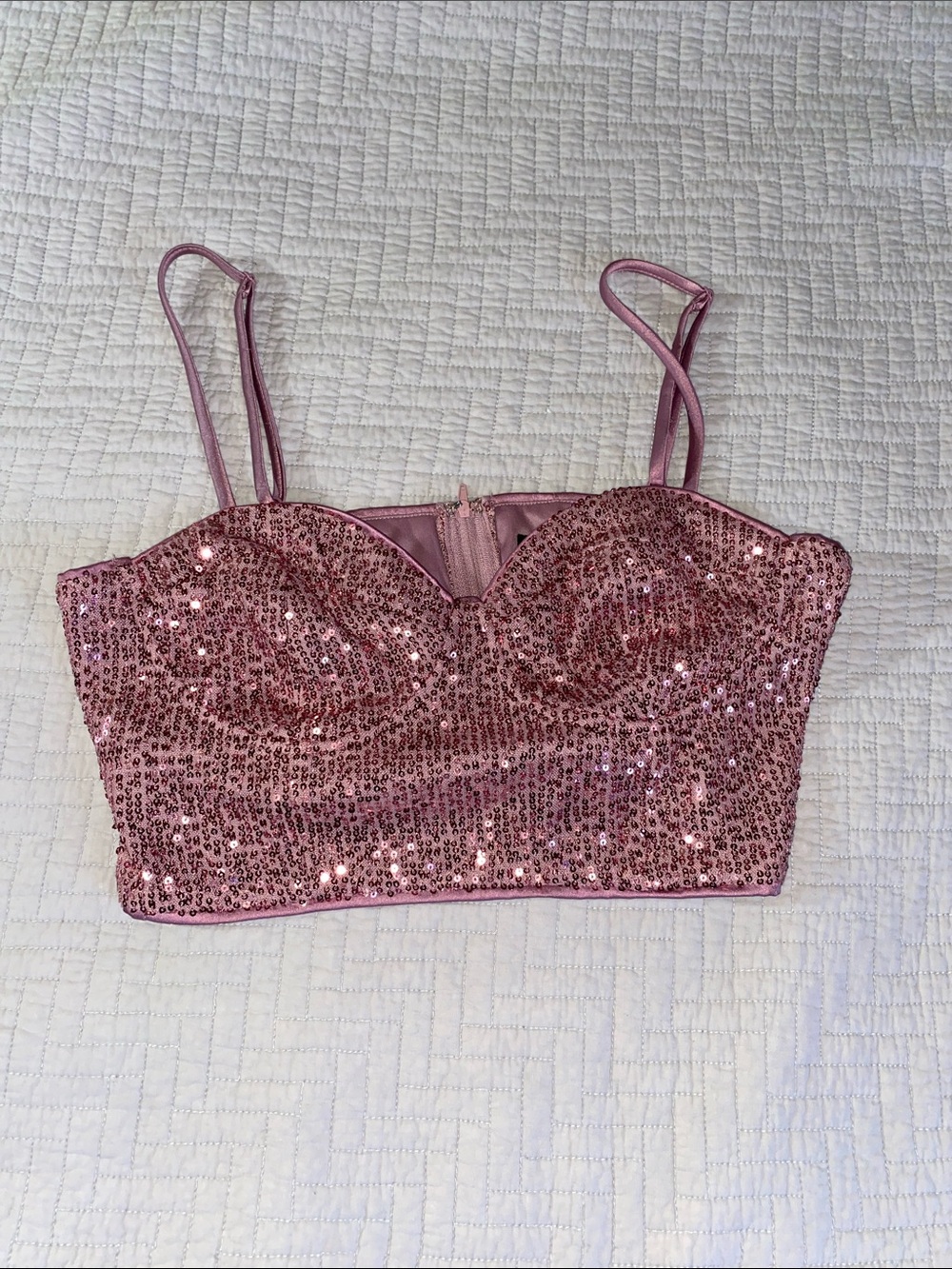 Pink Bustier Satin Crop Top